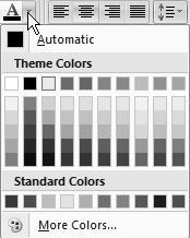 Each theme has a group of associated colors, a group of associated fonts, and a group of associated effects.