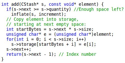element is a pointer to void, i.e. to a yet-unknown piece of data.