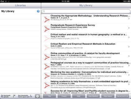 SECTION 1 Apple ios Mobile Devices: iphone and ipad Items in the Zotero Library on ZotPad ZotPad ZotPad is the third party app that allows you access to the Zotero library.