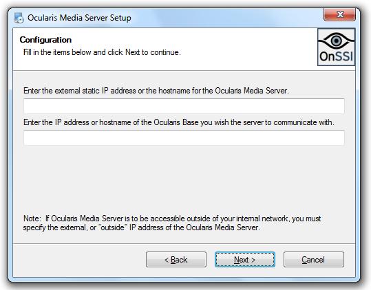 Ocularis Media Server Installation and Administration Guide Installation of Ocularis Media Server Components Figure 4 Configuration a.
