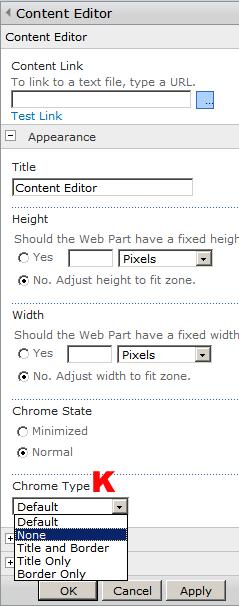 K) Expand the Appearance menu and for the Chrome Type select
