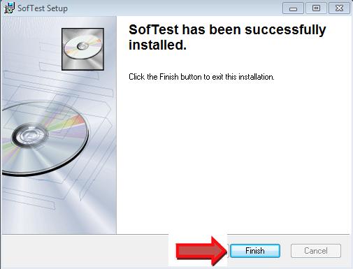 j. SoftTest should automatically load, and try to register your completion of the software install with the server, as shown below.