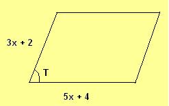 1) An equilateral triangle has one side that measures 5 in. What is the size of the angle opposite that side? a) 55 b) 70 c) 110 d) 60 e) None of these ) An isosceles triangle has one angle of 96.