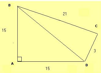 Option D ABD is a right triangle: hence = 15 + 15 = 450 Also + = 1 + 3 = 450 The above means that triangle BCD is also a right triangle and the total