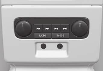 Audio and media Rear control panel with headphones socket* It is possible to plug in headphones and listen to separate media, which is selected using the control rear panel.