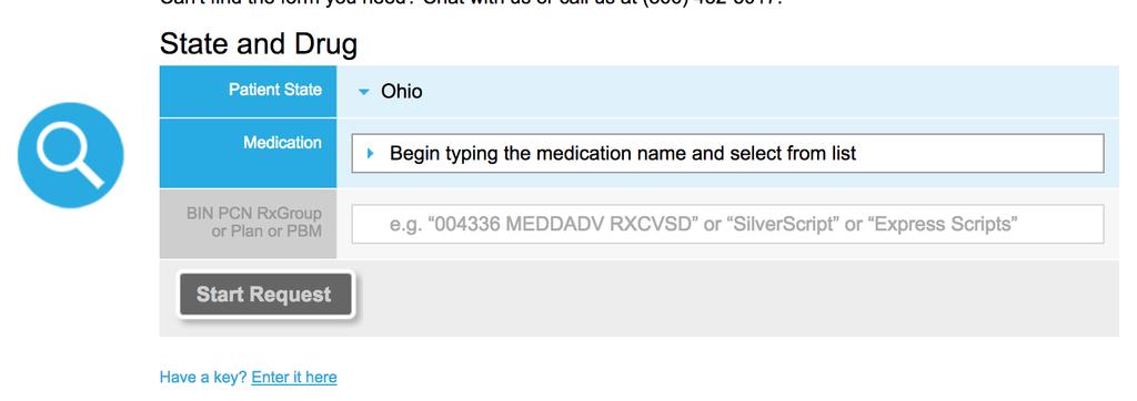 In the Medication field, type only the name of the requested medication and select the strength from the drop-down menu. 3.