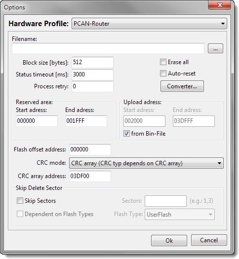 4. Click on the button next to the File name field in order to select the desired firmware file (*.