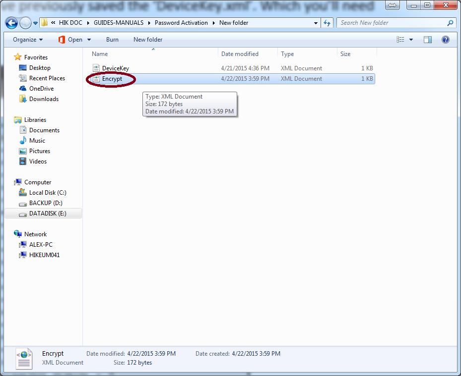 Figure 119 Save this file in same folder where you ve saved DeviceKey.xml 7.