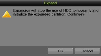 Select an expandable virtual disk and click the Expand button to expand the capacity of the virtual disk. Figure 186 HDD Information Interface 10.