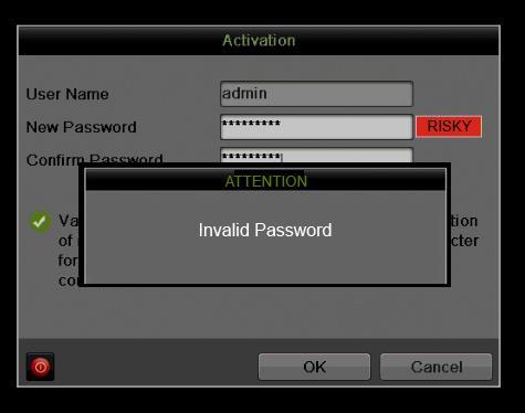Figure 16 Risky (Inadequate) Strength Password