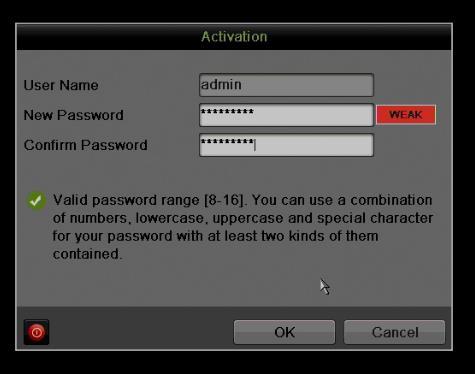 password strength is shown with a color