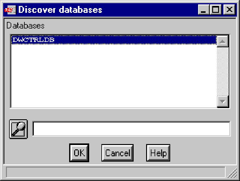 Type the name of the DB2 database to manage in the Database Name text box, or click Discover to create multiple databases.