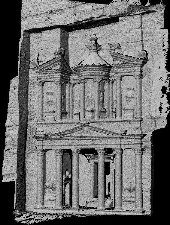 4 selected, from the entrance area of the monument, from the left of the monument, and one scan was collected from an elevated viewpoint.