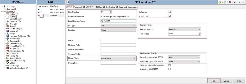 5.6.2. Create SIP Line Manually To create a SIP line, begin by navigating to Line in the left Navigation Pane, then right-click in the Group Pane and select New SIP Line (not shown).