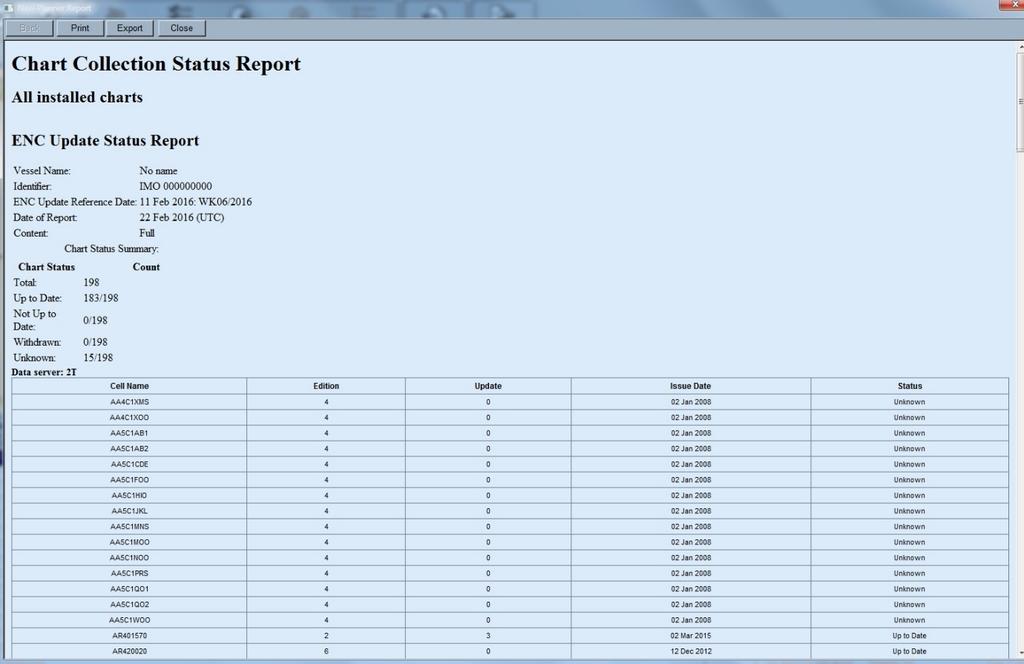 report:. At Navi-Planner, click Charts then Installed Charts.