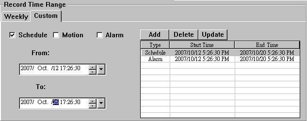 REMOTE OPERATION How to modify / delete a current time setting: 1. Select the schedule setting you want to modify from the schedule table. The setting will be displayed in the left setting panel. 2.