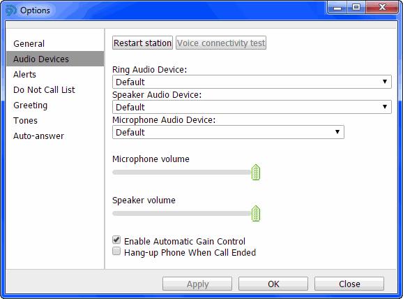 Using the Softphone Customizing Your Station Login automatically: disabled by default. If you check this box, you are automatically logged into the softphone.