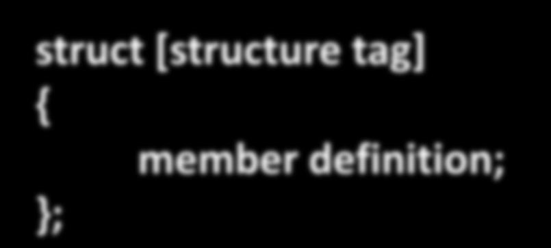 DECLARING STRUCTURE Structure is a collection of related data items using one similar name. The elements of structure, known as members can be of different data types.
