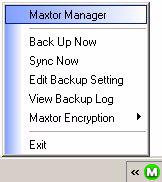 Figure 10: System Tray Icons The information popup confirms the drive s status and identifies the drive letter.