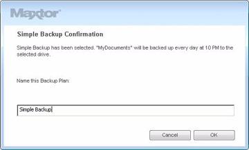 Figure 1: Backup Step 2: In the Backup window, click Simple Backup.