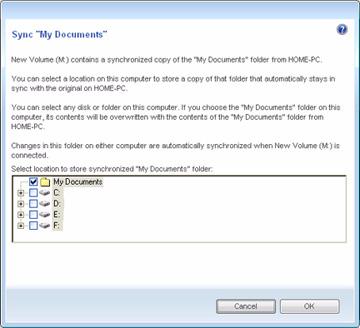 Figure 11: Sync My Documents or Personal Folder (c) If you ve synchronized both XP My Documents (or Vista Personal Folder) and other folders, both windows open.