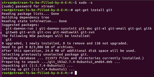5.4 Execute the command and install git package. (See screenshot below.