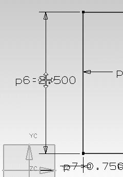 2-16 Parametric Modeling with UGS NX 16. Inside the graphics window, click twice with the middle-mouse-button (MB2), or hit the [Esc] key once, to end the Inferred Dimensions command. 17.