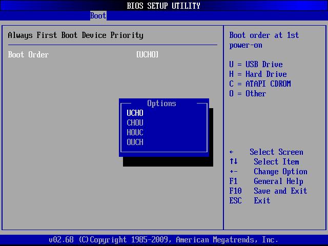 The Always First Boot Device Priority allows for a class of device always to be the first to boot.