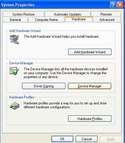 Select Hardware Device Manager on