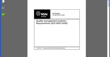 Previews of Standards Documents www.standards.ie E.g. 1 15 pages displayed, i.e. cover, contents, foreword, intro and scope 3 NSAI Fast-Track National Workshop Agreement = SWiFT SWiFT 1:2009 - Guide
