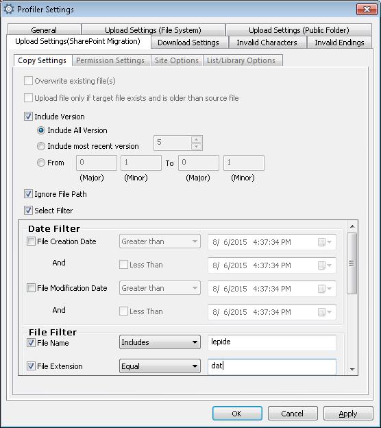 Begins With: Select this option to show the files, whose owner's name starts with the entered value. Includes: Select it to show the files, whose owner's name contains the entered value.