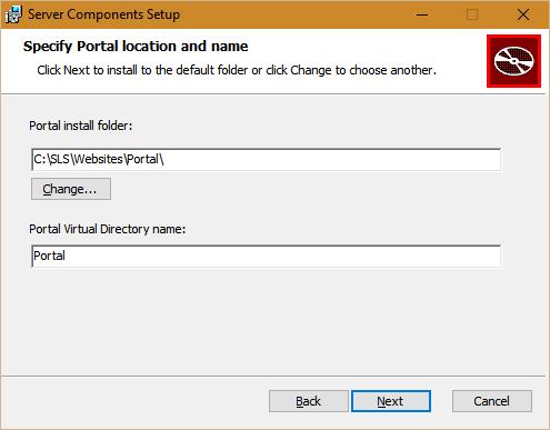 Install/Upgrade process Figure 5: Applications folder file path The next screen allows the updating of the path to the Portal folder on the web server and the name of the Portal IIS virtual directory.
