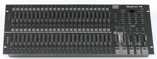 MISTRAL 48 ELECTRONICS 48 DMX channels Lighting Desk 2 preset of 24 Ch. or 1 preset of 48 Ch.