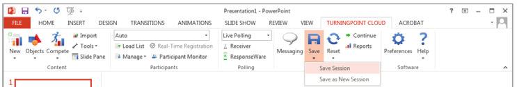 PowerPoint Polling for PC During the Presentation Running the Presentation 1. Plug in the receiver (if using clickers). 2. Open TurningPoint and sign in to your Turning Technologies account. 3.