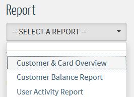 Reports You can use MyCardUpdate to run five different reports. Different configuration options will display depending on the selected report type.