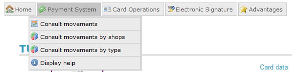Queries technologies TUI Card menu The menu on the top of the smart card window offers the following options: Electronic signature This section describes the options related to your electronic