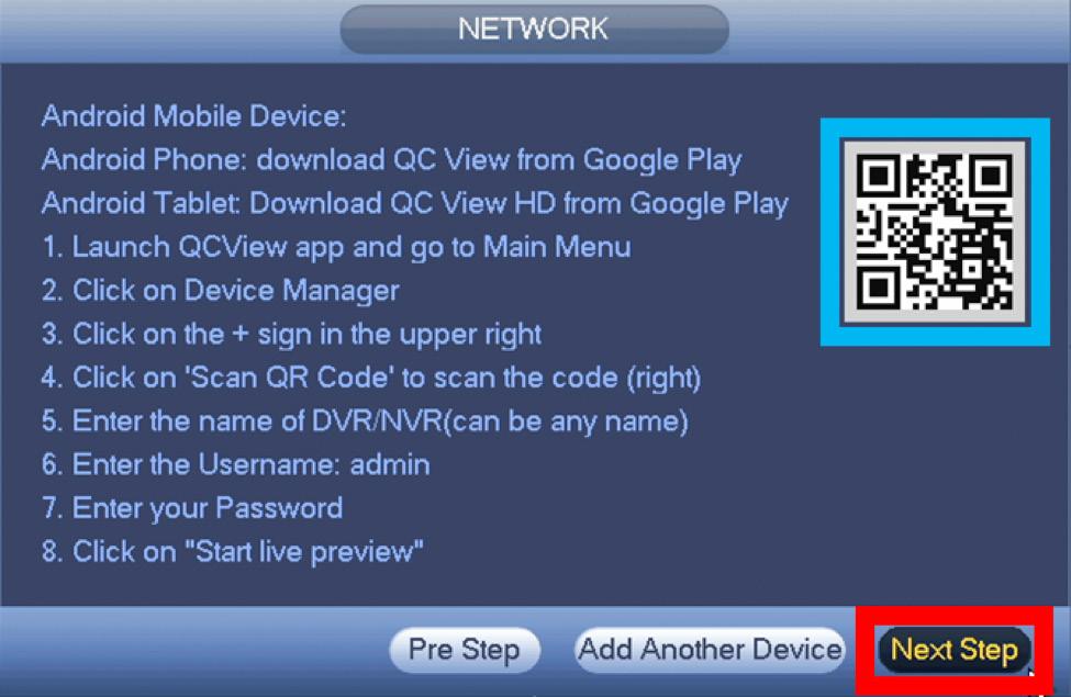 B. Follow the steps shown on screen to configure your mobile device and get to the
