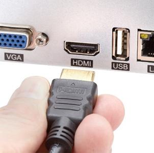 Plug the included HDMI cable into the NVR s HDMI port. A2.