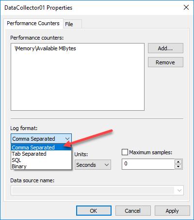 Lab Monitor and Manage System Resources in Windows 10 l. Expand User Defined and select Memory Logs. Right-click Data Collector01 and select Properties. m.