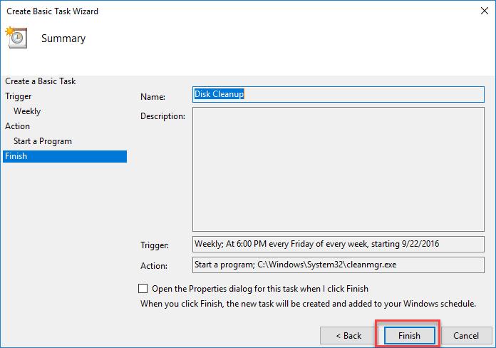 Lab Task Scheduler in Windows 10 i. Review the Summary screen, and click Finish. Step 3: Review and make changes to your scheduled task. a. In the left pane of the Task Scheduler window, select Task Schedule Library.