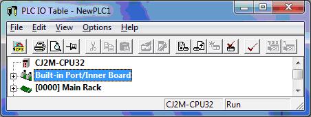 CX-Programmer. The PLC IO Table Window is displayed.