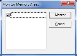 11 The Monitor Memory Areas Dialog Box