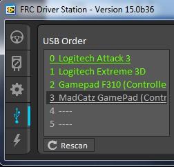 Re-Arranging and Locking Devices Example: The image shows 4 devices: A Locked "Logitech Attack 3" joystick.