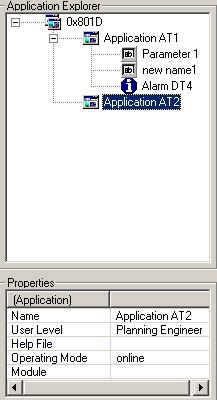 Section 2 Application PROFIBUS Application Editor Example: Another application is to be added to the existing applications (AT1).