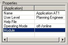 Section 2 Application PROFIBUS Application Editor Application Properties For the new application the designer can specify the name as well as the user rights, a help file, module and the operation