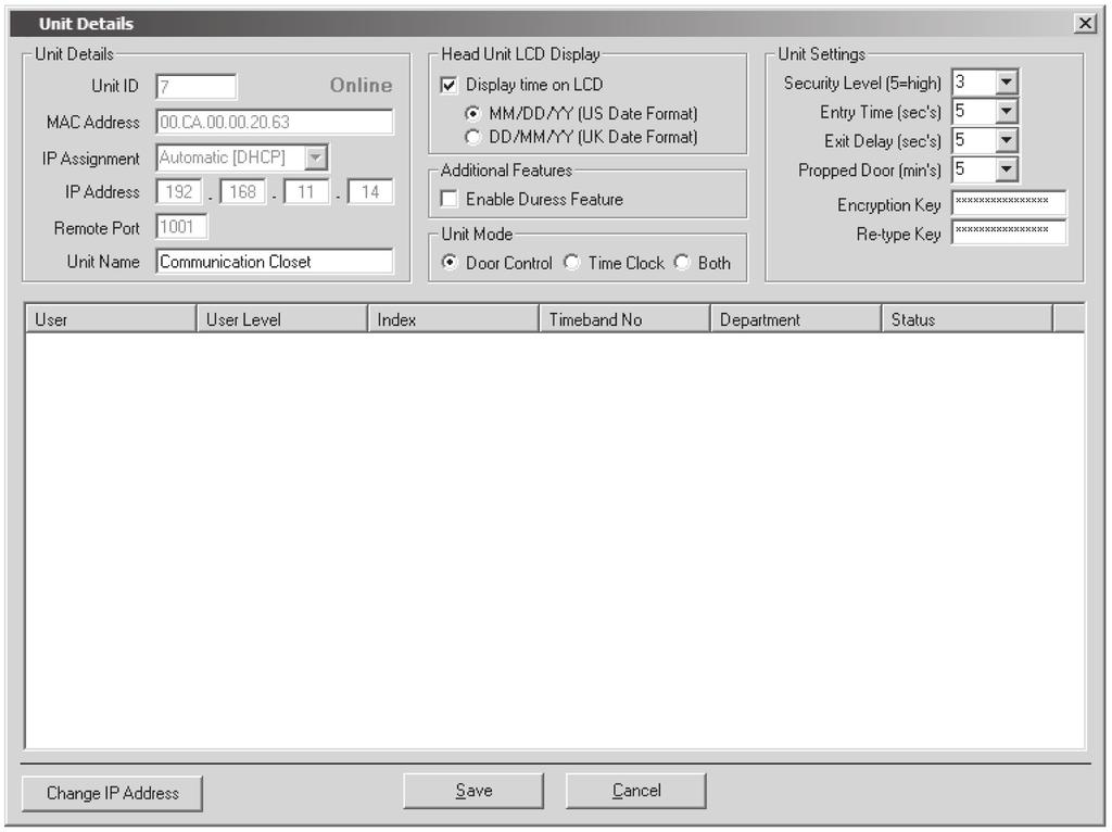 Intelli-Pass Software Manual 4.3 Changing a Unit s Configuration To begin adjusting a unit s configuration parameters, highlight the unit to reconfigure and click the Edit button.
