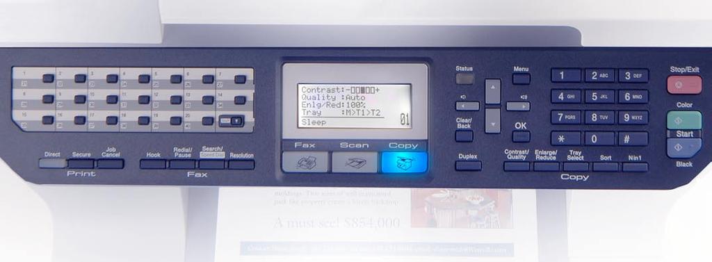 Standard direct USB connectivity Standard USB direct interface for direct printing and scanning of JPEG and PDF files from a USB flash memory device.