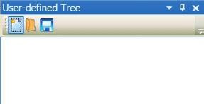 Menu bar User-defined tree The user-defined tree is located on the left-hand side below the tree window in the default program layout.