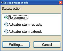 Menu bar Select [Memory Pen > Status...]. The Memory pen action dialog box automatically appears. Select status (). Click Writing... button. 2.5.