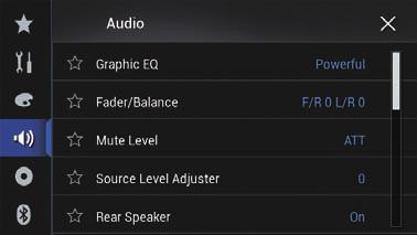 Appendix Appendix Audio menu Video Setup menu Page Graphic EQ 93 Fader/Balance 86 Balance 86 Mute Level 87